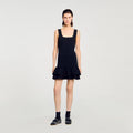 Piana Short Knit Dress With Ruffles Black