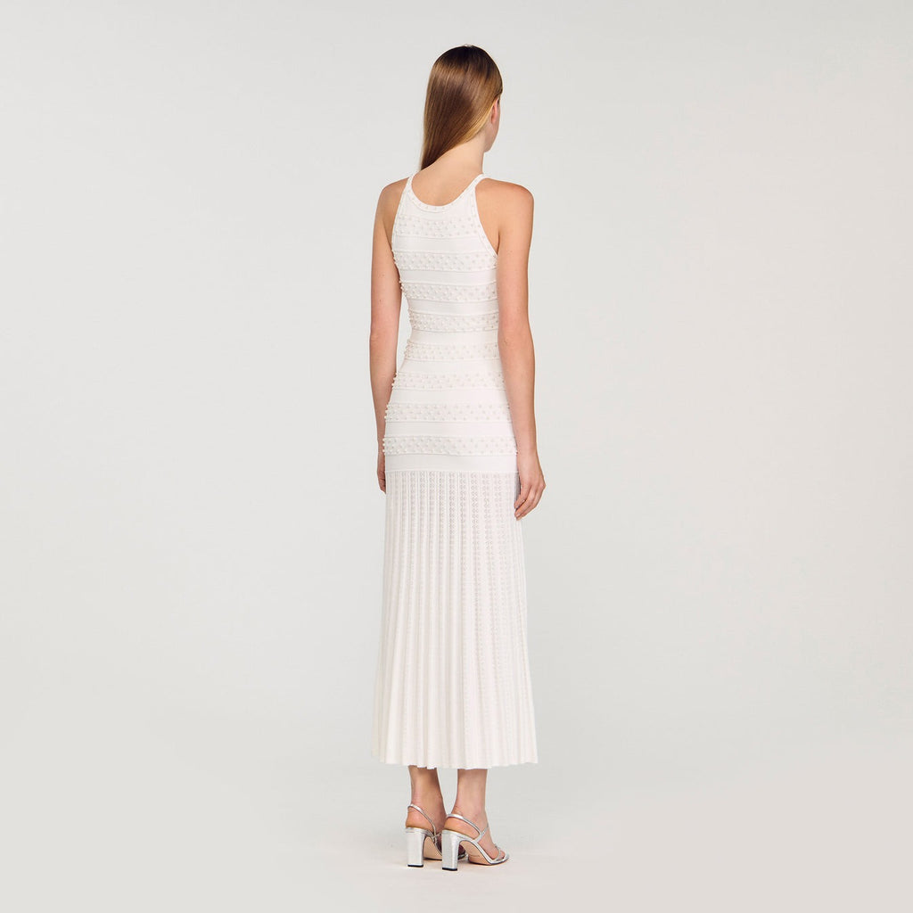 Milana Beaded Dress Ecru