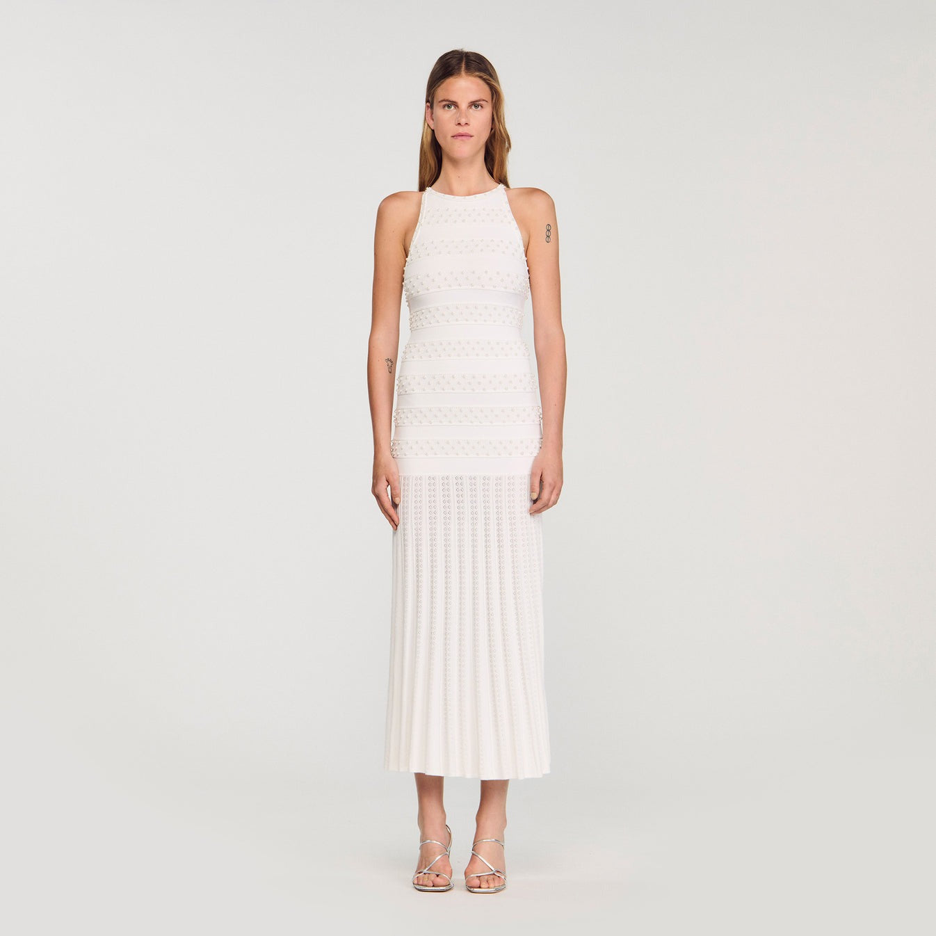 Milana Beaded Dress Ecru